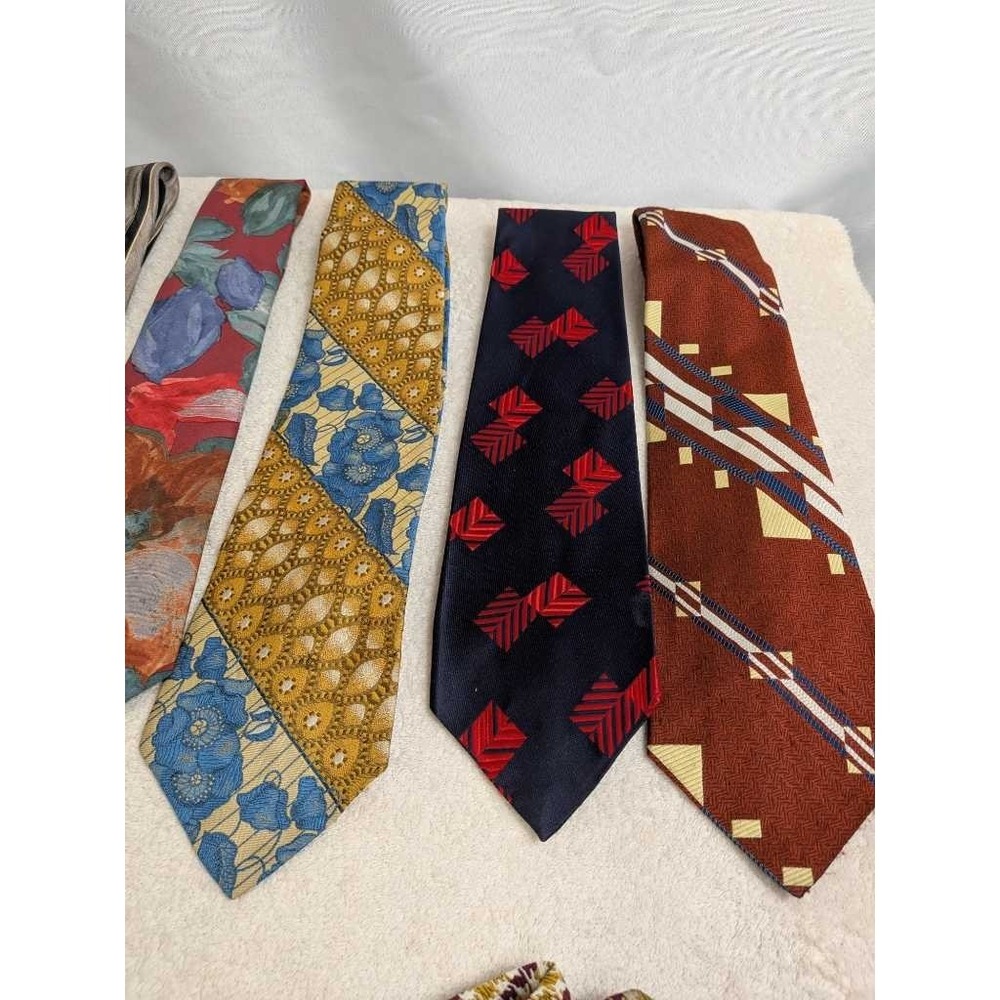 Lot 10 Vintage Retro Mens Ties - Assorted Patterns Styles Brands - Picture 3 of 11